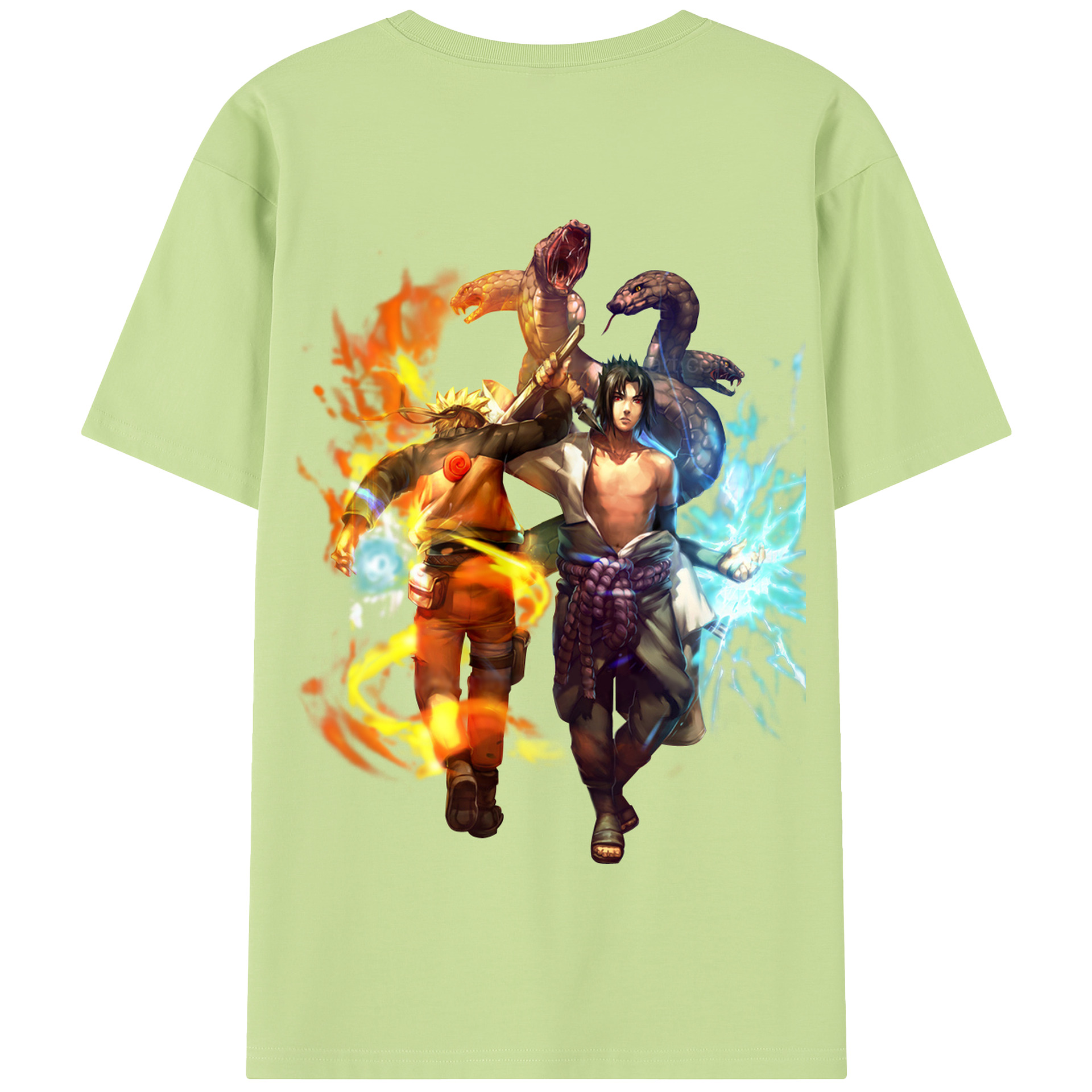 （画像用） NARUTO -ナルト- うちは サスケ Uchiha Sasuke 綿100％半袖Tシャツ（背面プリント）
